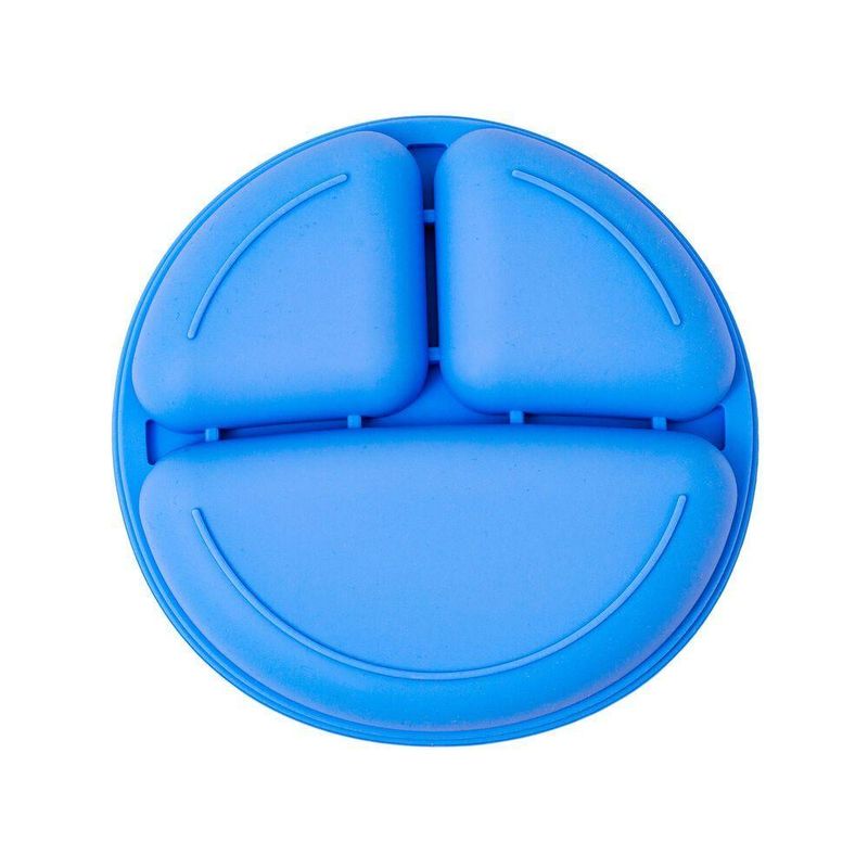 Prato Silicone Com Divisória Colors Azul - Clingo