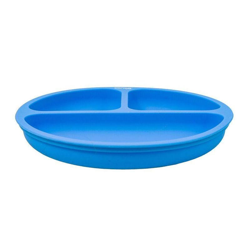 Prato Silicone Com Divisória Colors Azul - Clingo