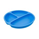 Prato Silicone Com Divisória Colors Azul - Clingo