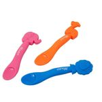 Colher Em Silicone Premium Elefante Rosa Seguro Para As Gengivas Do Bebê