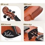 Mini Violino Infantil Acustico Com 4 Cordas E Arco Brinquedo