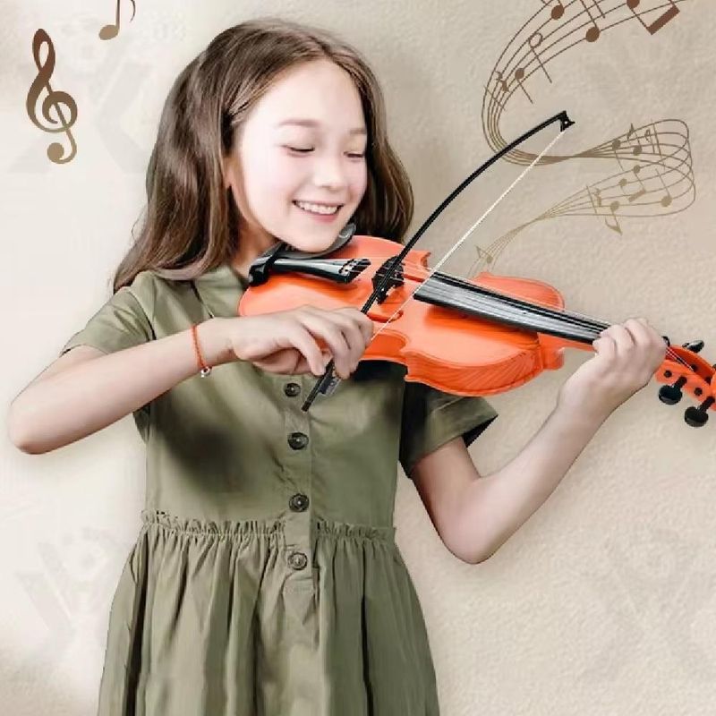 Mini Violino Infantil Acustico Com 4 Cordas E Arco Brinquedo