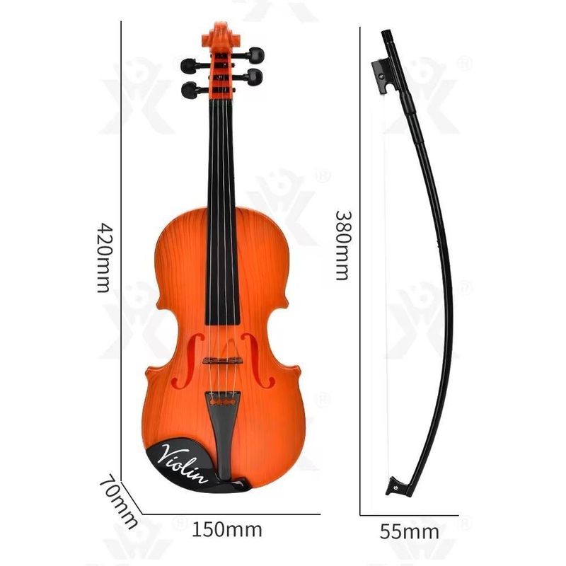 Mini Violino Infantil Acustico Com 4 Cordas E Arco Brinquedo
