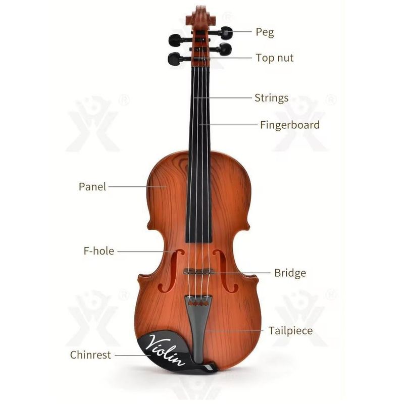Mini Violino Infantil Acustico Com 4 Cordas E Arco Brinquedo