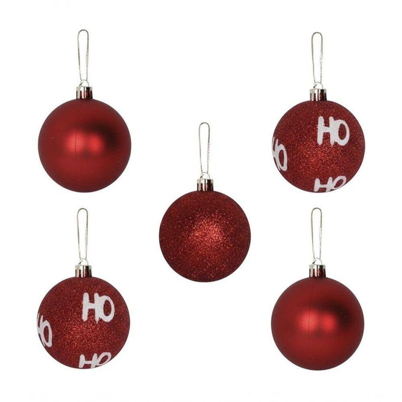 Kit 5 Bolas De Natal Grande 7cm Hohoho Decoração Natalina Enfeite árvore