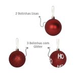 Kit 5 Bolas De Natal Grande 7cm Hohoho Decoração Natalina Enfeite árvore