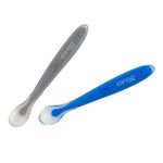 Colheres Silicone Premium Clingo - Cores Azul E Cinza - 2 Unidades