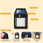 Luminária Arandela Led Solar Com Sensor De Movimento – Iluminação Externa Inteligente