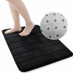 Tapete De Banheiro Em Espuma De Memória – Super Macio, Absorvente E Antiderrapante | Preto