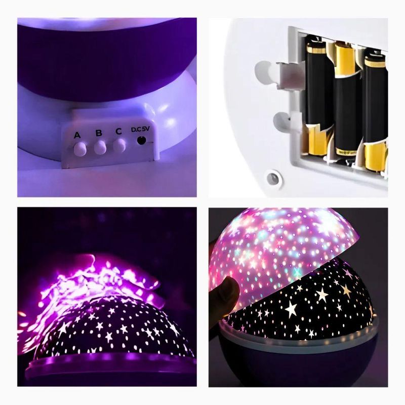 Luminária Projetor Estrelas 360º Abajur Star Master - Transforme Seus Sonhos Em Um Céu Estrelado