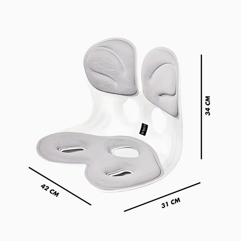 Almofada De Apoio Lombar Cadeira Correção De Coluna - Onforto E Postura Em Qualquer Lugar G - Cinza