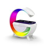 Luminária 3 Em 1: Iluminação Rgb, Som Bluetooth E Carregador Por Indução 15w Luminária Inteligente G