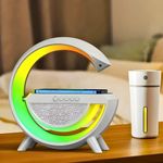 Luminária 3 Em 1: Iluminação Rgb, Som Bluetooth E Carregador Por Indução 15w Luminária Inteligente G
