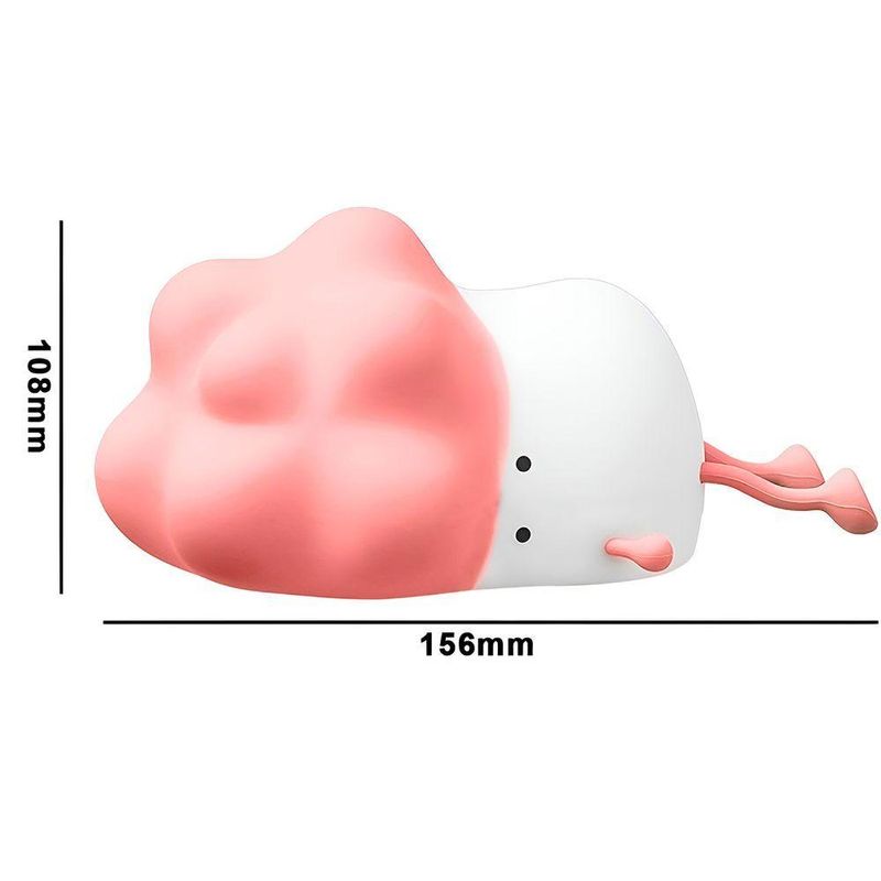 Luminária Led Infantil Recarregável Touch Em Silicone 3 Níveis Brilho
