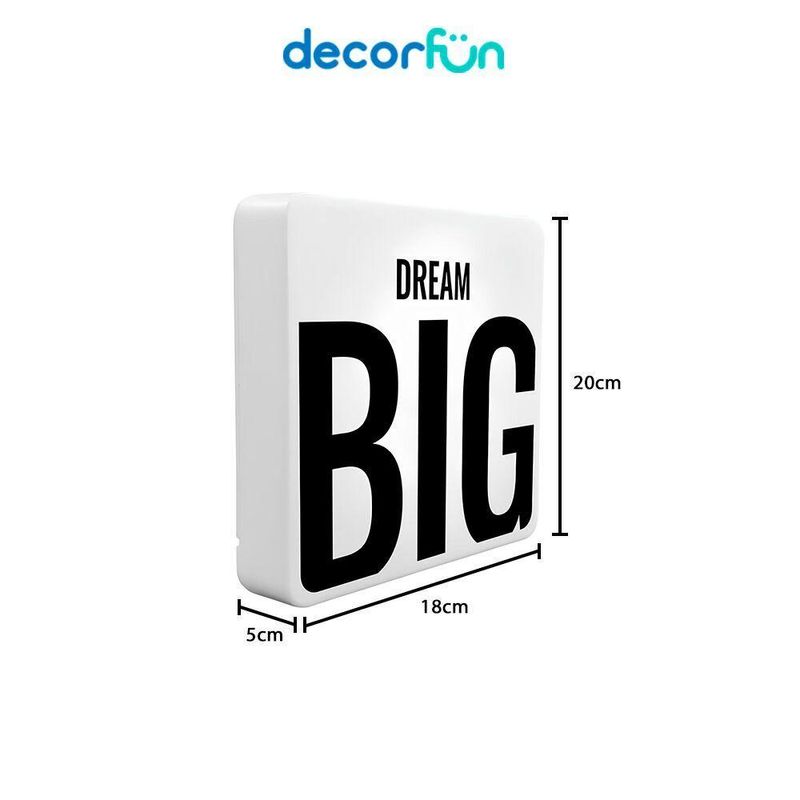 Luminária Slim Box Sonhe Grande Luz Indireta Presente Usb