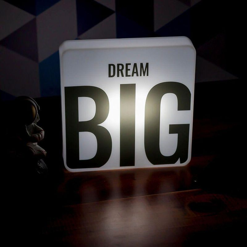 Luminária Slim Box Sonhe Grande Luz Indireta Presente Usb