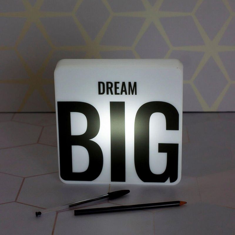 Luminária Slim Box Sonhe Grande Luz Indireta Presente Usb