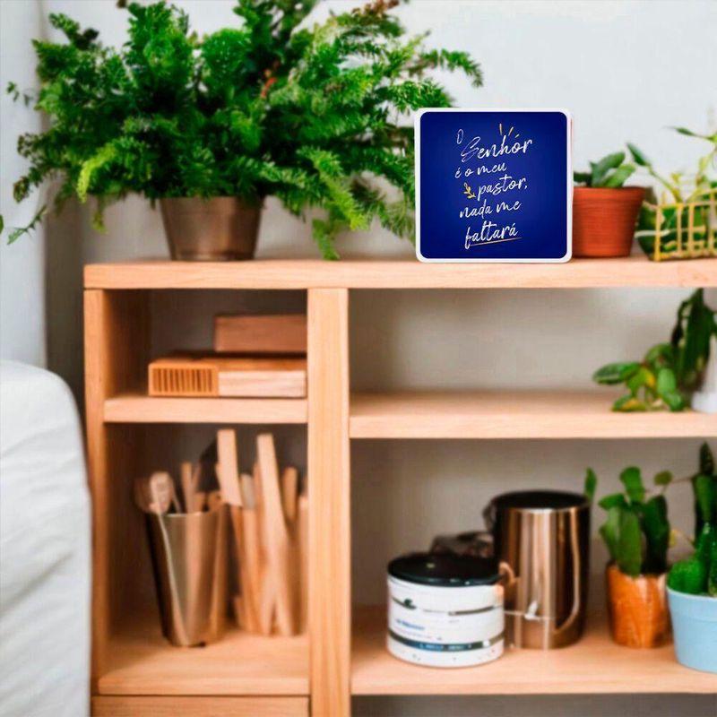 Luminária Box Slim O Senhor é Meu Pastor Usb