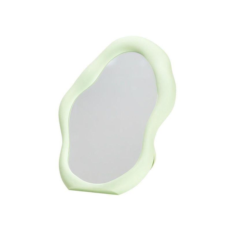 Espelho de Mesa PI7686 Retangular 17X25X2CM Moldura Plástica para Skincare Verde