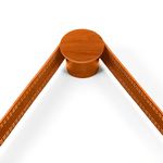 Espelho de Parede Adnet Redondo Decorativo 60 cm Moldura em Corino para Decoração