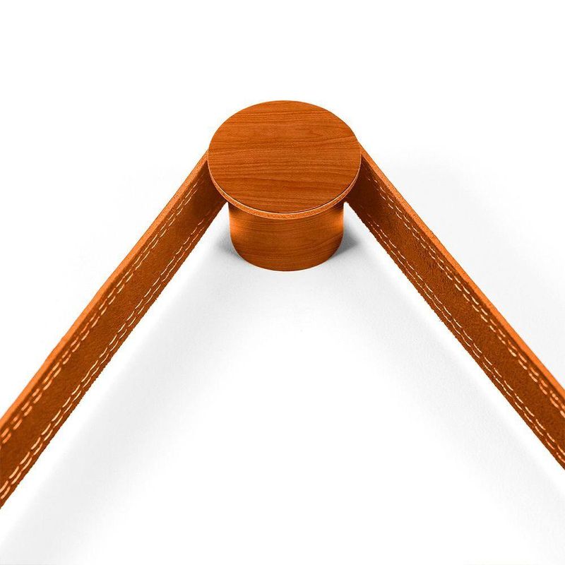 Espelho de Parede Adnet Redondo Decorativo 60 cm Moldura em Corino para Decoração