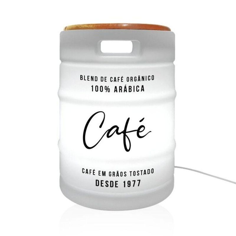 Luminária Banco Barril De Café Coffee Time