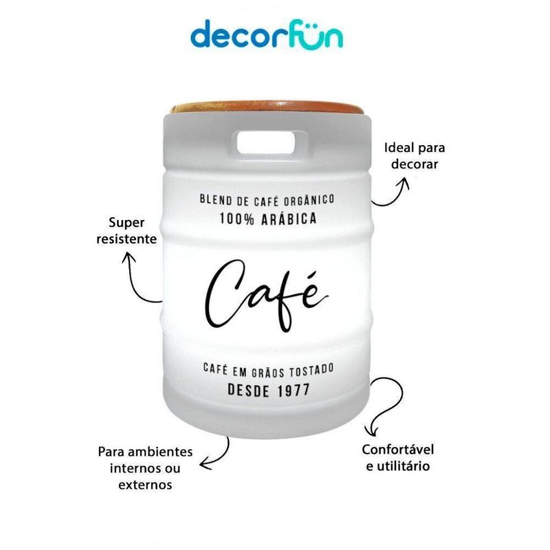 Luminária Banco Barril De Café Coffee Time