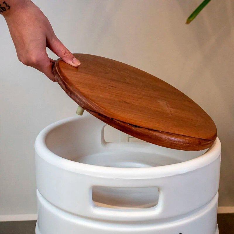 Luminária Banco Barril De Café Coffee Time