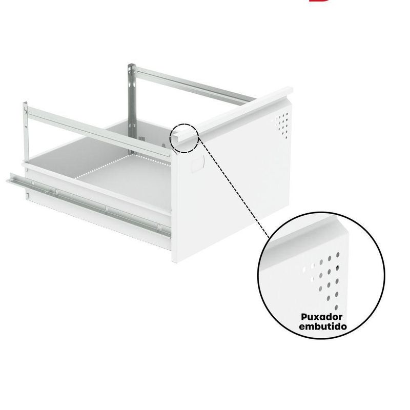 Arquivo De Aço 4 Gavetas Pandin Para Pasta Suspensa Com Chave Escritório Branco