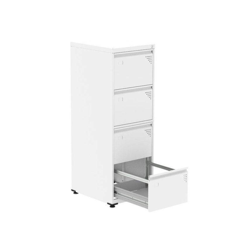 Arquivo De Aço 4 Gavetas Pandin Para Pasta Suspensa Com Chave Escritório Branco