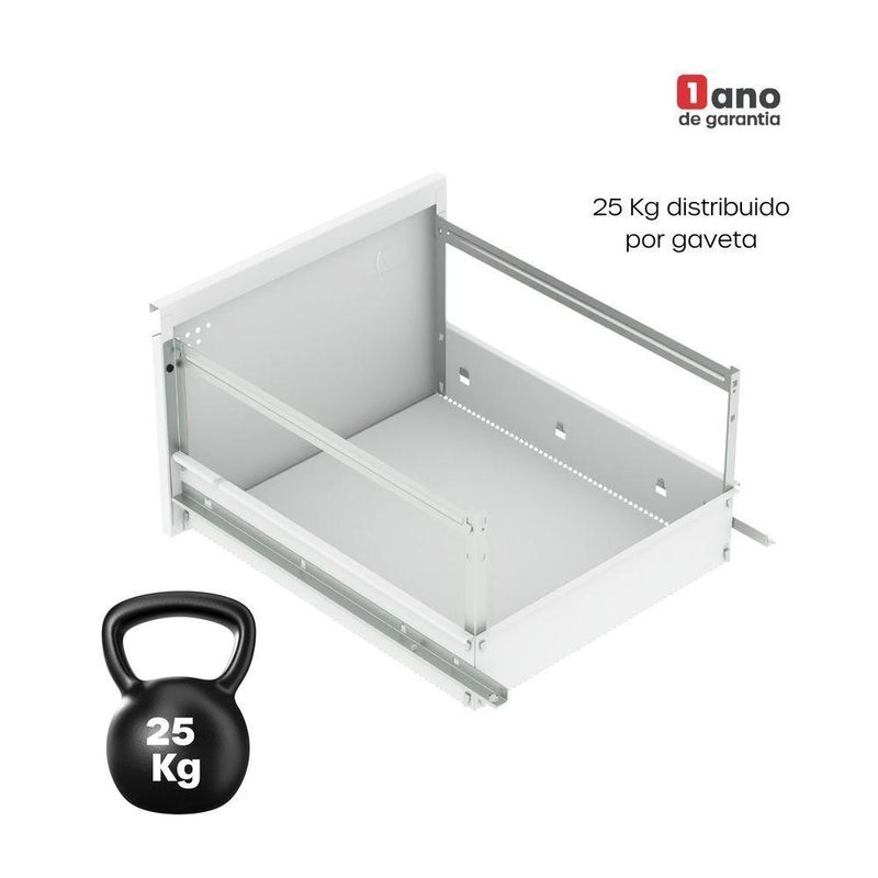 Arquivo De Aço 4 Gavetas Pandin Para Pasta Suspensa Com Chave Escritório Branco