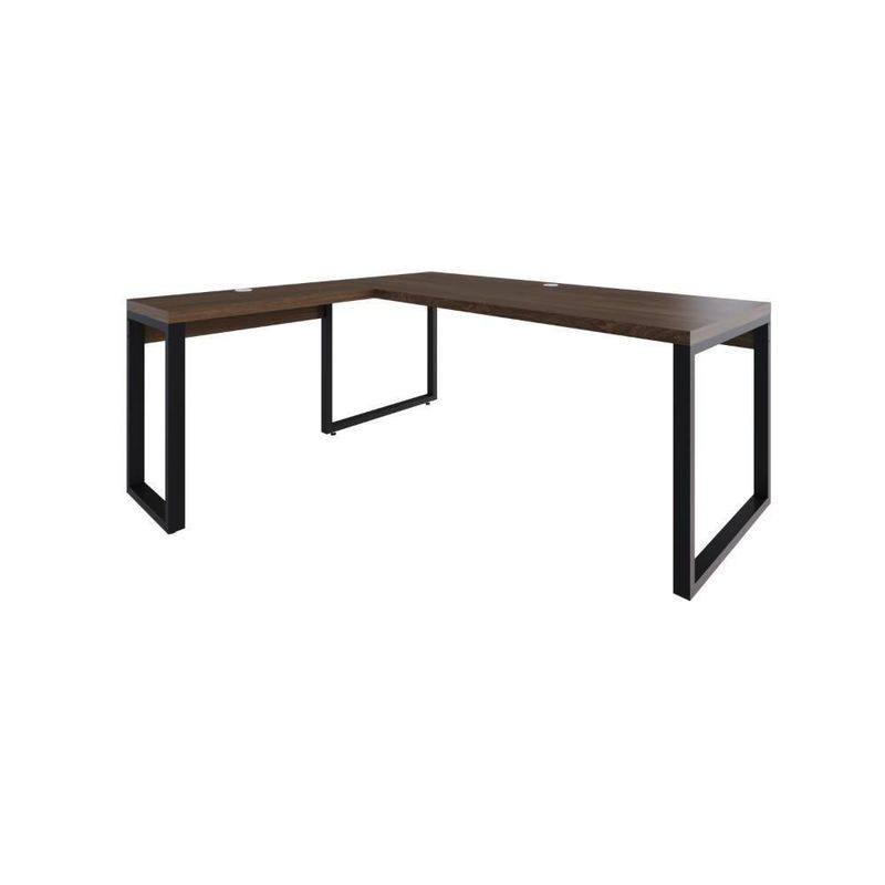 Mesa Em L Presidente 190x160x75cm Yon - Nogueira-estpreta Nogueira-estpreta