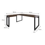 Mesa Em L Presidente 190x160x75cm Yon - Nogueira-estpreta Nogueira-estpreta
