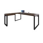 Mesa Em L Presidente 190x160x75cm Yon - Nogueira-estpreta Nogueira-estpreta
