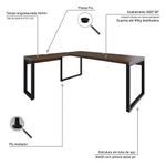 Mesa Em L Presidente 190x160x75cm Yon - Nogueira-estpreta Nogueira-estpreta