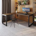 Mesa Em L Presidente 190x160x75cm Yon - Nogueira-estpreta Nogueira-estpreta