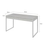 Mesa Office 135x60x75cm C-02 Gavetas Kuadra Snow - Estbranca