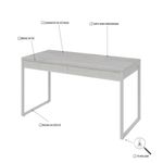 Mesa Office 135x60x75cm C-02 Gavetas Kuadra Snow - Estbranca