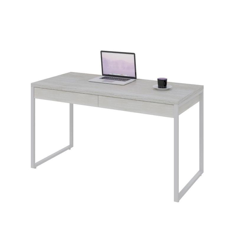 Mesa Office 135x60x75cm C-02 Gavetas Kuadra Snow - Estbranca