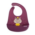 Babador Silicone Com Bolso Coletor De Migalhas - Impermeável, Velcro, Milky