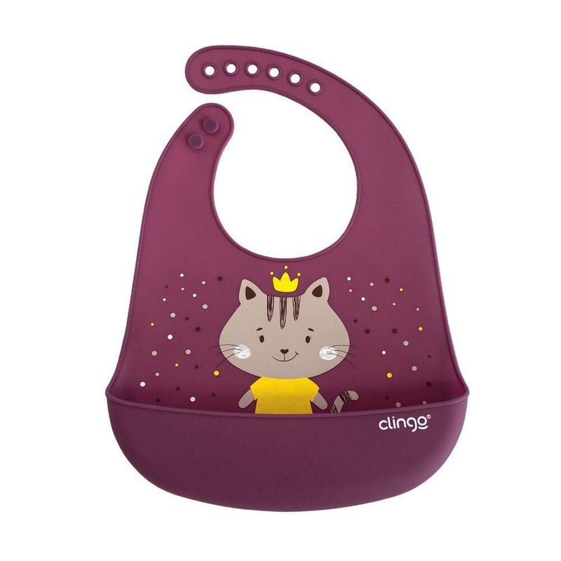 Babador Silicone Com Bolso Coletor De Migalhas - Impermeável, Velcro, Milky