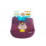 Babador Silicone Com Bolso Coletor De Migalhas - Impermeável, Velcro, Milky