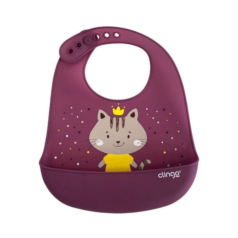 Babador Silicone Com Bolso Coletor De Migalhas - Impermeável, Velcro, Milky