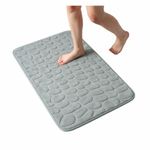 Tapete De Banheiro Antiderrapante Em Pedras – Conforto E Segurança Cinza