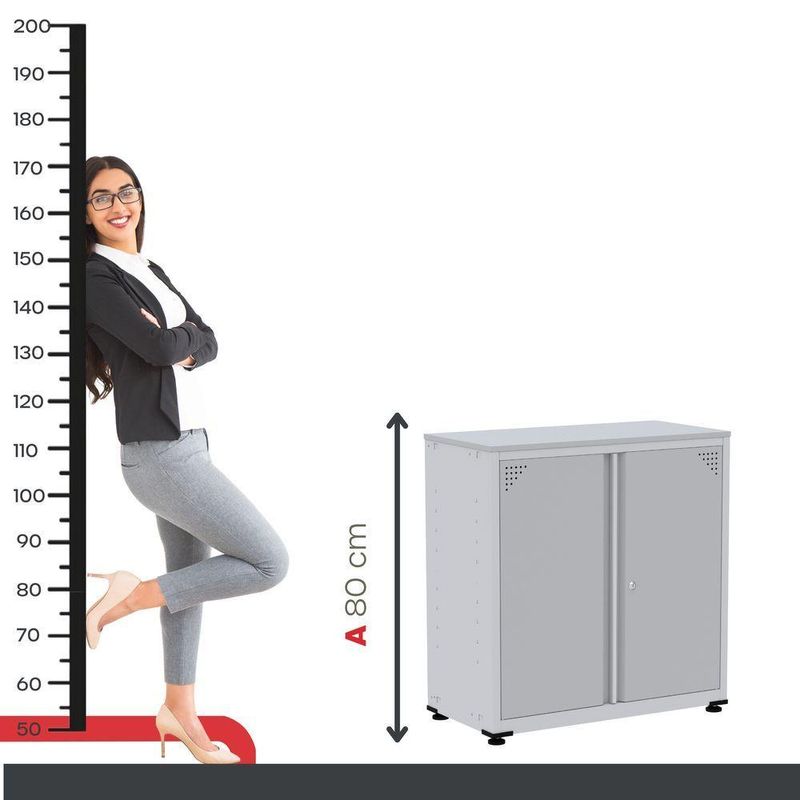 Armário De Aço Alto Para Escritório Linha Aço 842x800x400 - Ap406 Cinza