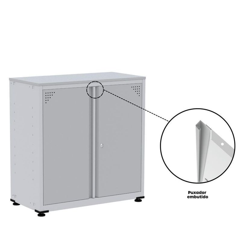 Armário De Aço Alto Para Escritório Linha Aço 842x800x400 - Ap406 Cinza
