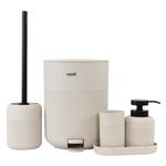 Conjunto Para Banheiro Com 5 Peças Cinza Concept - Mood