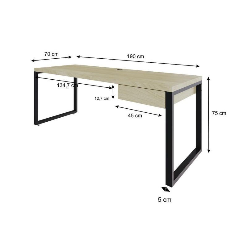 Mesa Presidente C-01 Gav 190x70x75cm Yon - Ciliegio-estpreta Ciliegio-estpreta