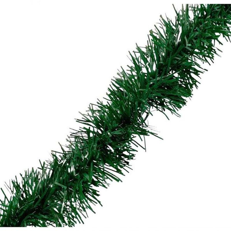 Festão Decoração De Natal Metalizado 2 Metros Cor Verde ø14cm