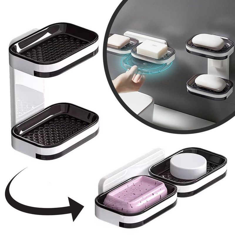 Porta Sabonete Saboneteira Parede Dupla Adesivo Banheiro Organização E Praticidade Para Seu Banheiro